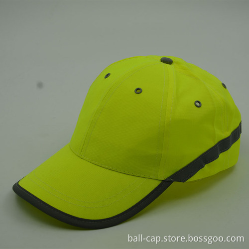 With luminous material 6 panel baseball cap